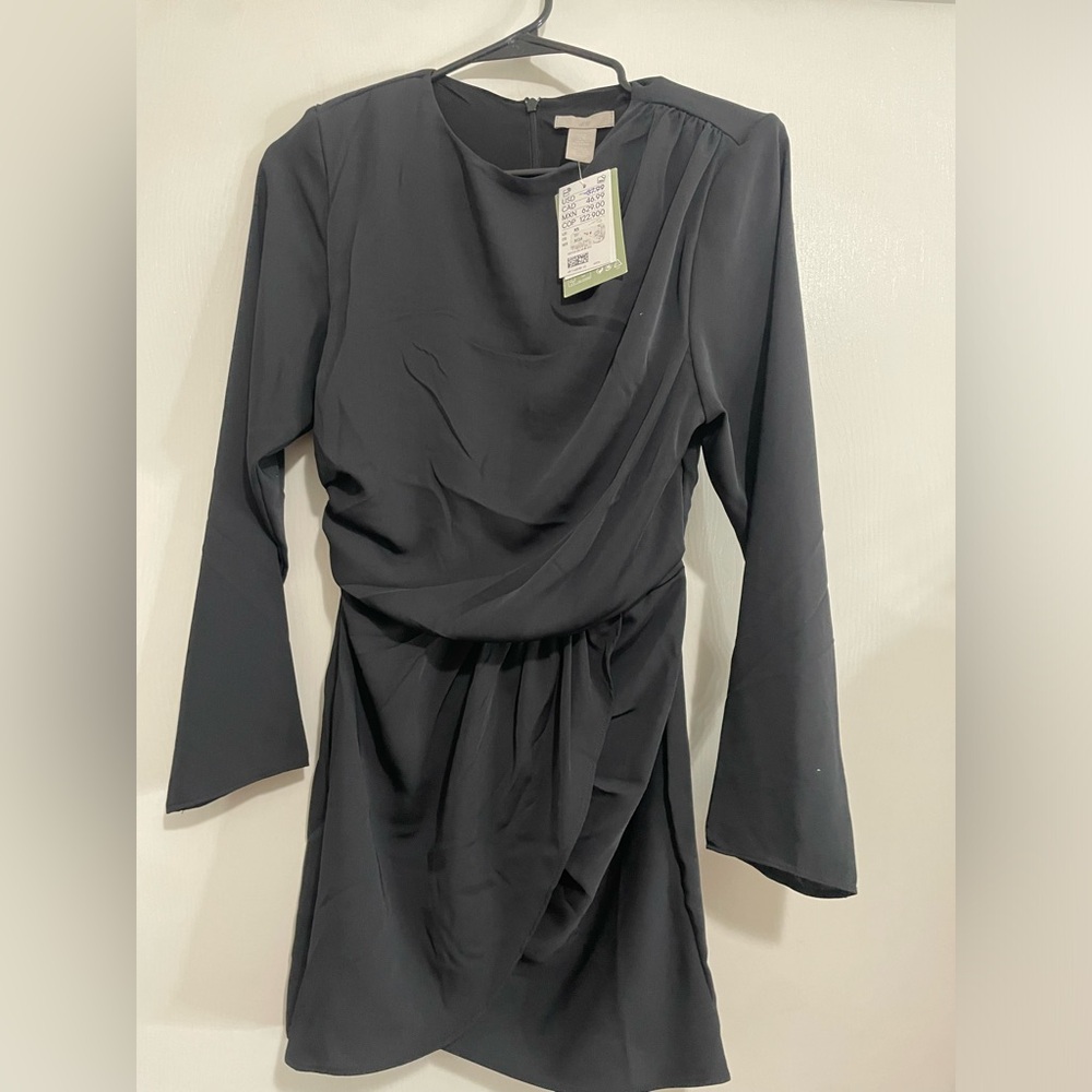 H&M Elegant Black Draped Dress (new with tags)